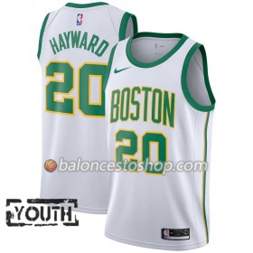 Camiseta Niños NBA Boston Celtics Gordon Hayward 20 2018-19 Nike City Edition Blanco Swingman